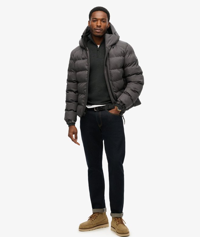 Superdry Hooded Tweed Sports Puffer Jacket