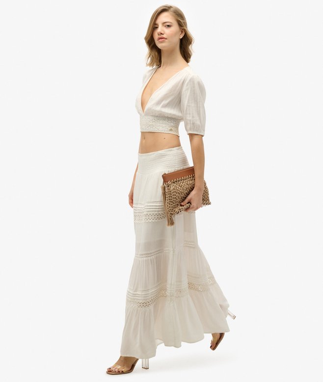 Superdry Ibiza Lace Mix Maxi Skirt