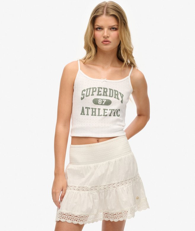 superdry Ibiza Lace Mix Mini Skirt