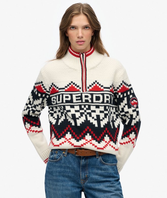 Superdry Intarsia Half Zip Jumper