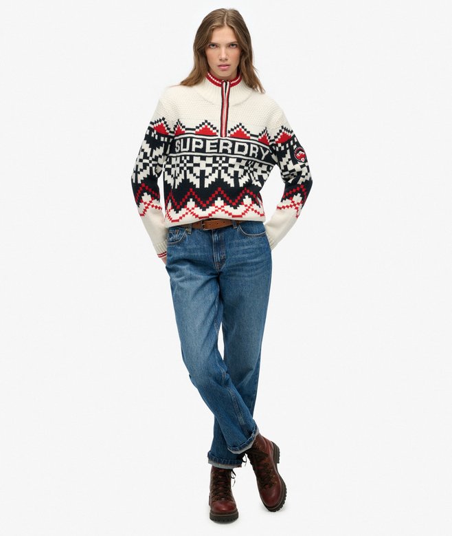 Superdry Intarsia Half Zip Jumper