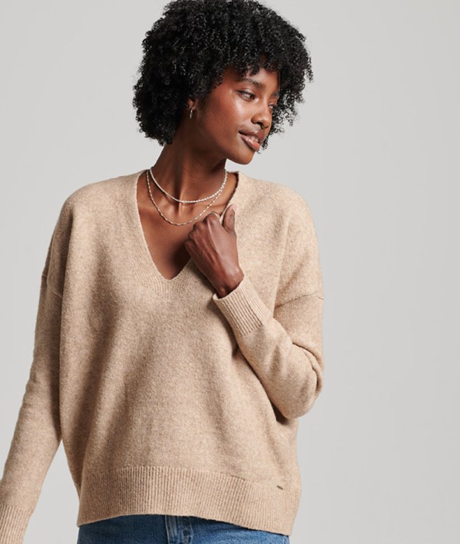 superdry Isabella Slouch V-Neck Jumper