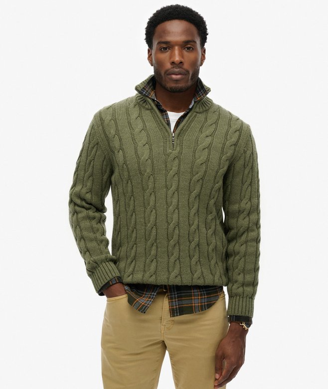 Superdry Jacob Cable Knit Half Zip Jumper