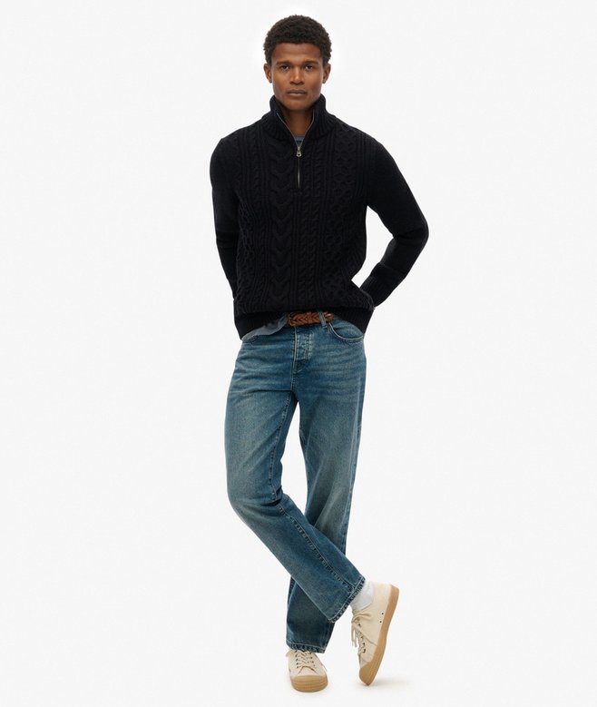 Superdry Jacob Cable Knit Half Zip Jumper