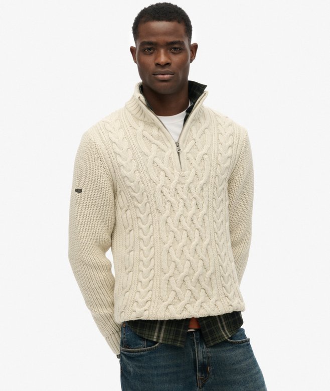 Superdry Jacob Cable Knit Half Zip Jumper
