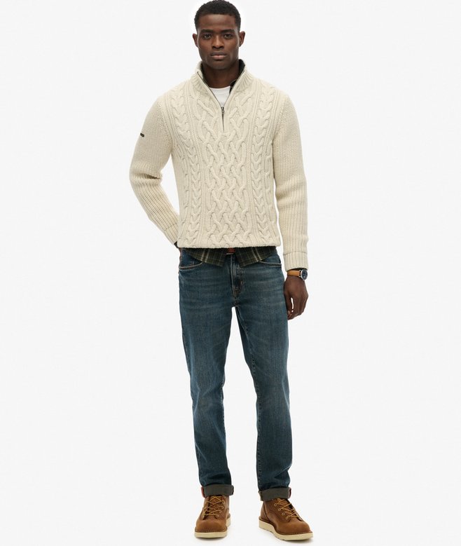 Superdry Jacob Cable Knit Half Zip Jumper