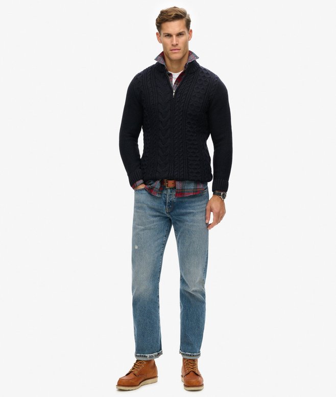 Superdry Jacob Cable Knit Half Zip Jumper