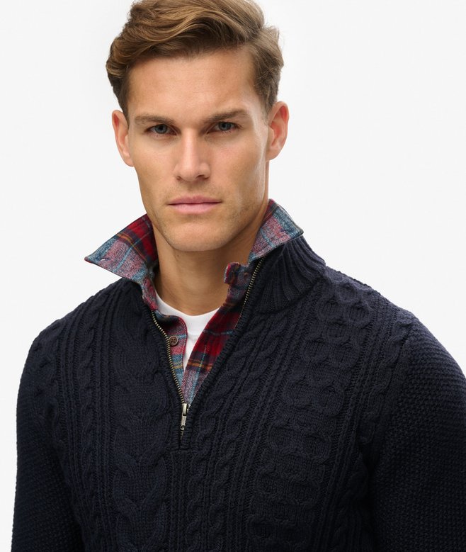 Superdry Jacob Cable Knit Half Zip Jumper