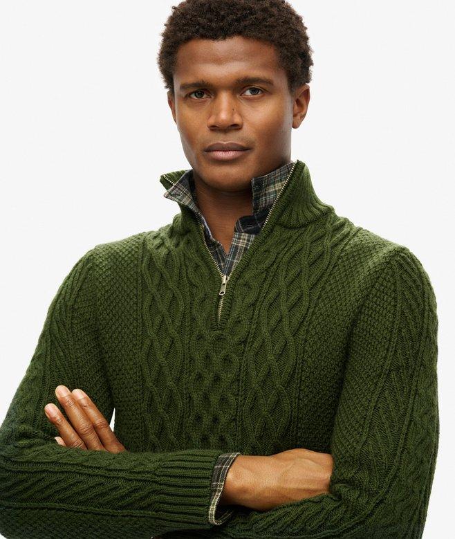Superdry Jacob Cable Knit Half Zip Jumper