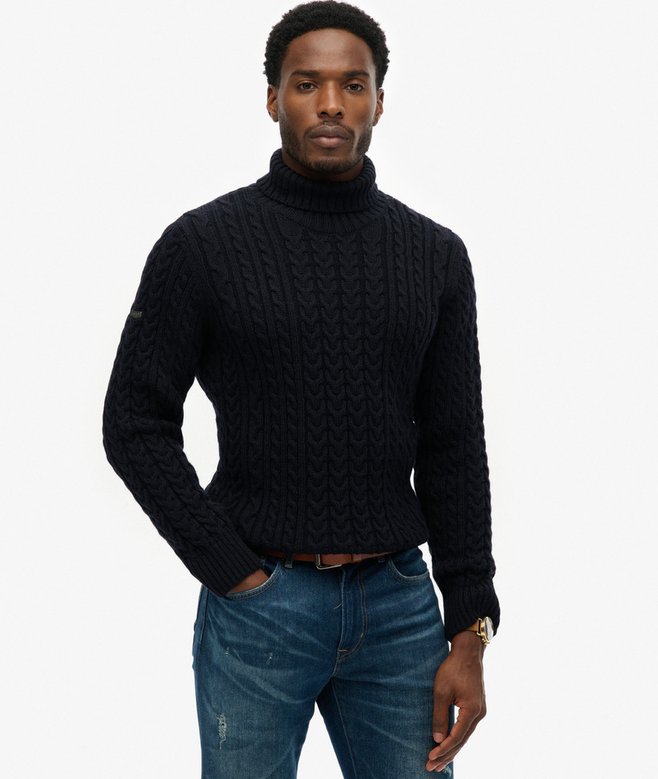 Superdry Jacob Cable Roll Neck Jumper