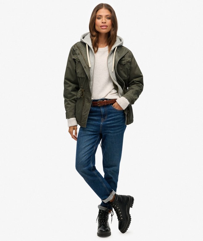 Superdry Jersey Hood Military Borg Jacket