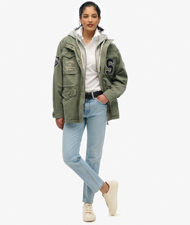 Superdry Jersey Hooded Embroidered Military Jacket
