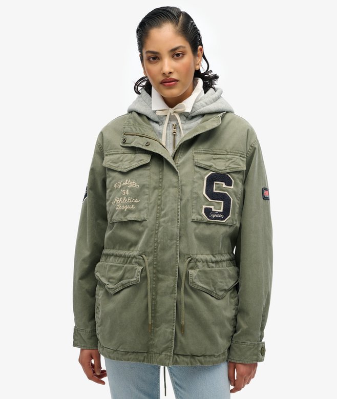 Superdry Jersey Hooded Embroidered Military Jacket