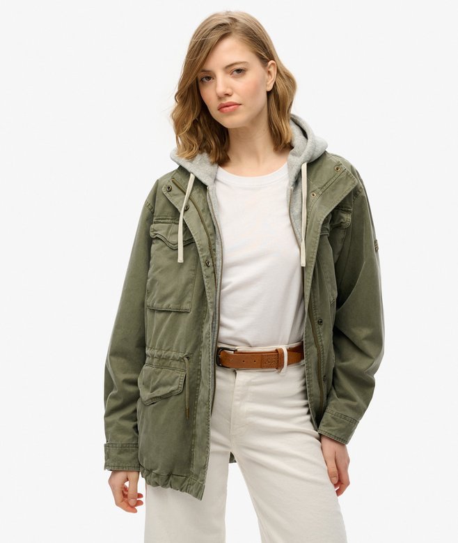 superdry Jersey Hooded Military Jacket