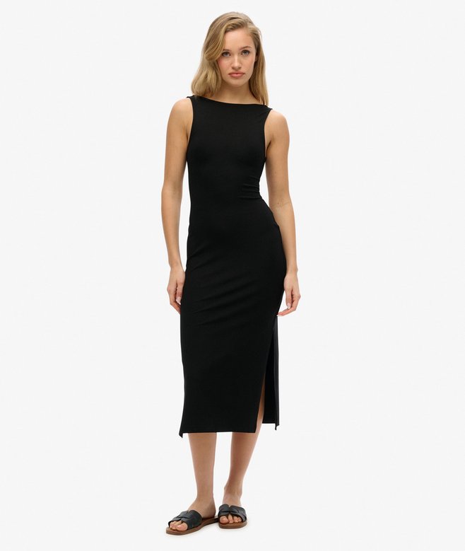 superdry Jersey Twist Back Midi Dress