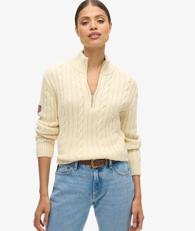 superdry Knitted Rugby Half Zip Jumper