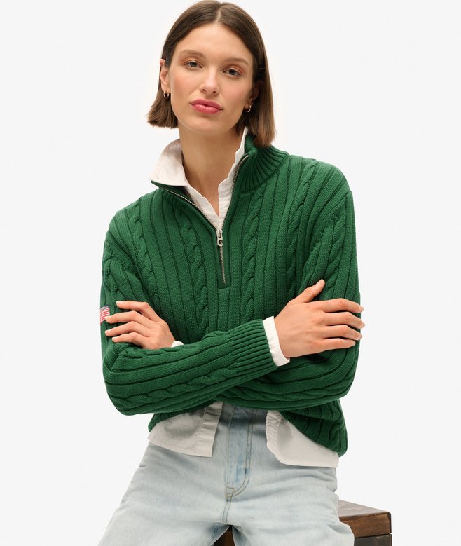 superdry Knitted Rugby Henley Jumper