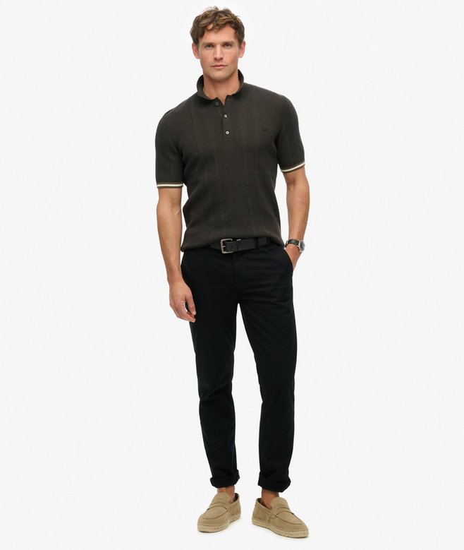 Superdry Knitted Texture Short Sleeve Polo Shirt