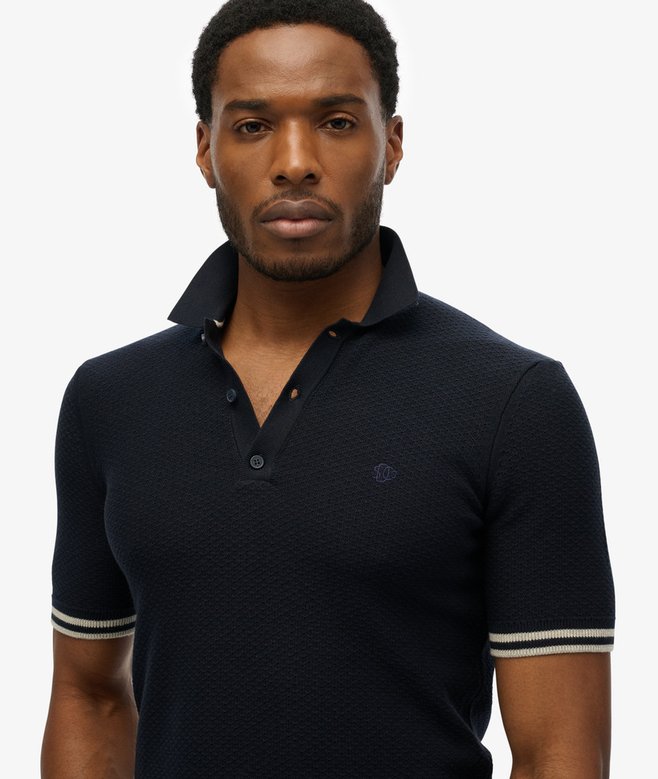 Superdry Knitted Texture Short Sleeve Polo Shirt