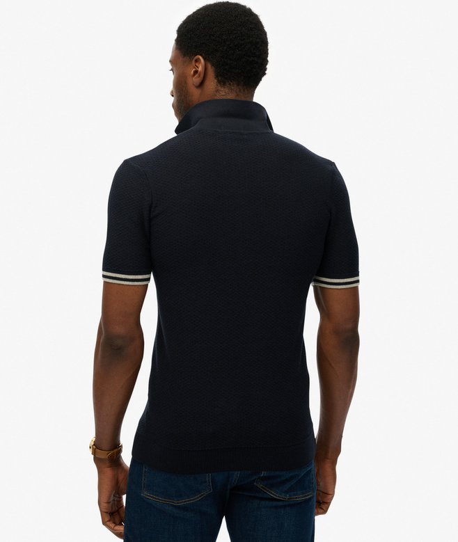 Superdry Knitted Texture Short Sleeve Polo Shirt