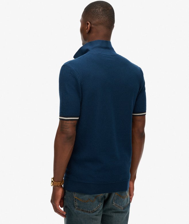 Superdry Knitted Texture Short Sleeve Polo Shirt