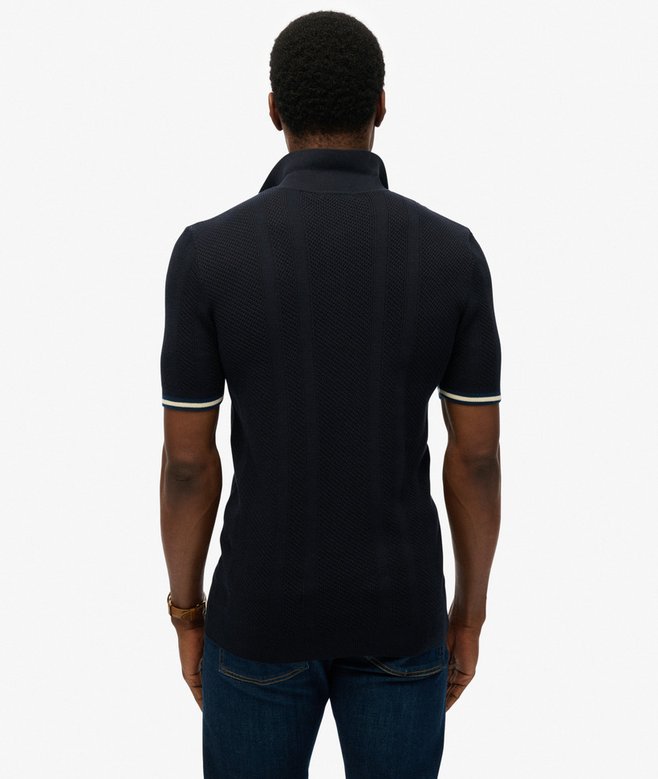 Superdry Knitted Texture Short Sleeve Polo Shirt