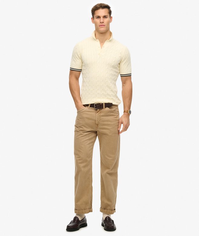 Superdry Knitted Texture Short Sleeve Polo Shirt