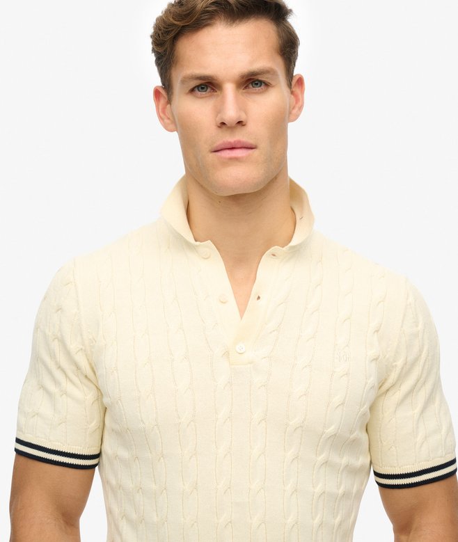 Superdry Knitted Texture Short Sleeve Polo Shirt