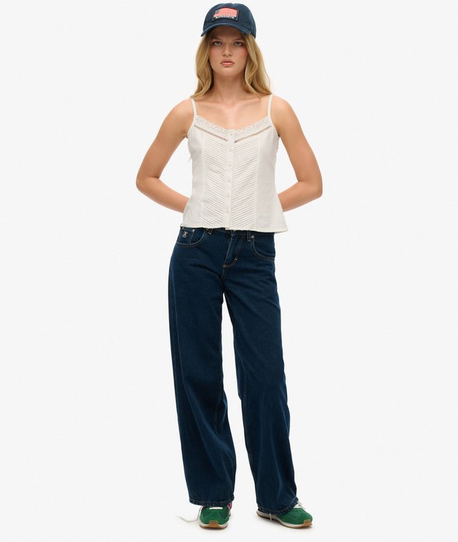 Superdry Lace Button Through Cami Top