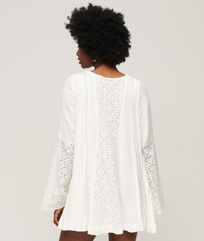 Superdry Lace Flare Sleeve Mini Dress