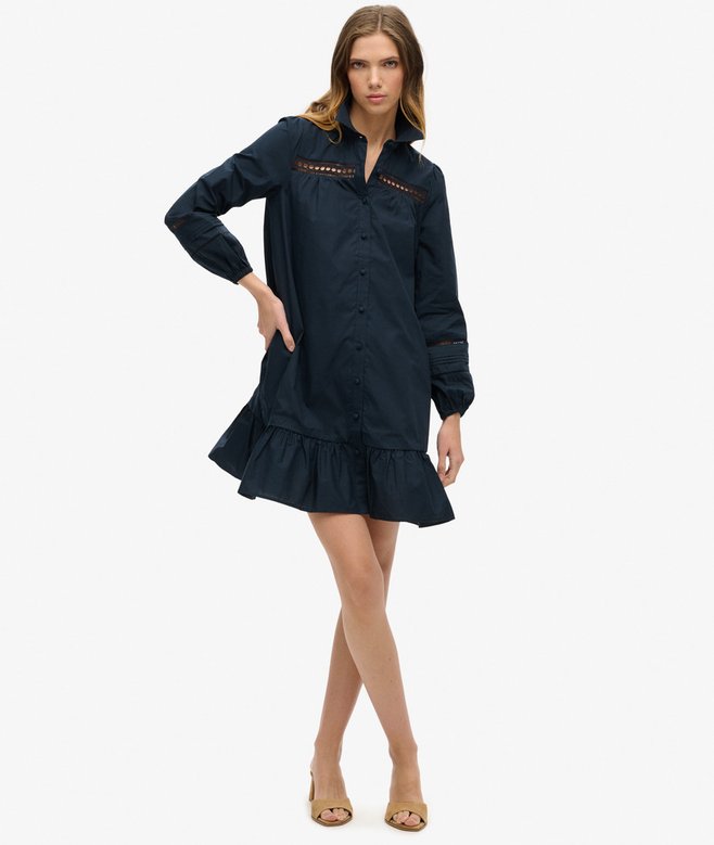 Superdry Lace Mix Shirt Dress