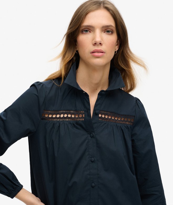 Superdry Lace Mix Shirt Dress