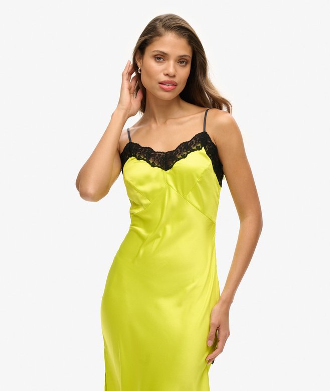 Superdry Lace Satin Midi Dress