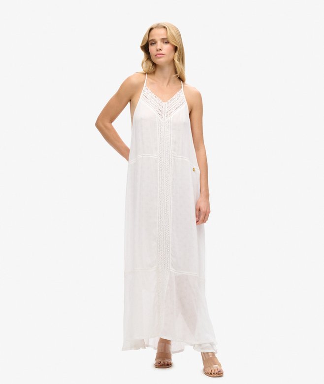 superdry Lace Trim Maxi Dress