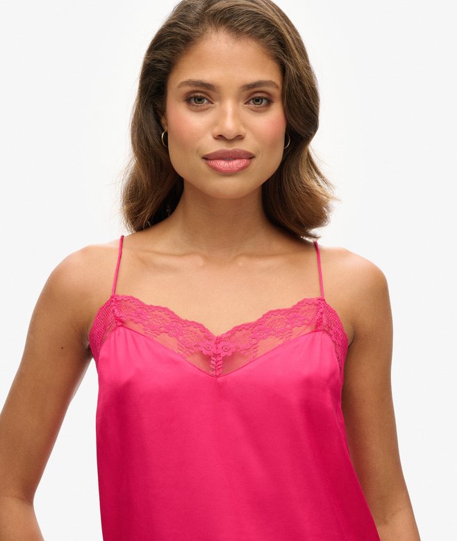 Superdry Lace Trim Satin Cami Top