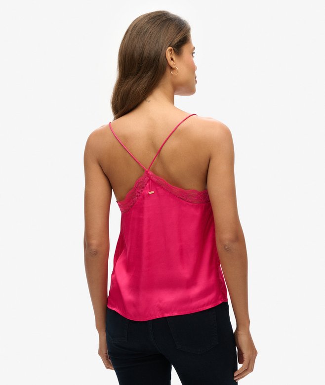 Superdry Lace Trim Satin Cami Top