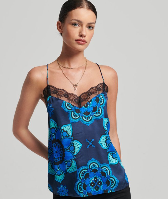 Superdry Lace Trim Satin Cami Top