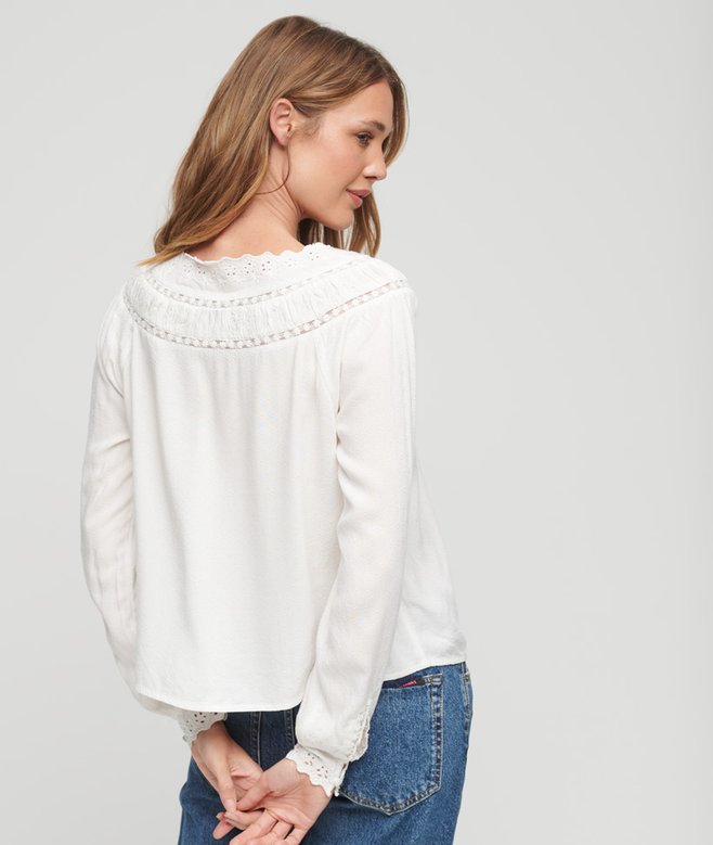 Superdry Lace Trim Woven Top