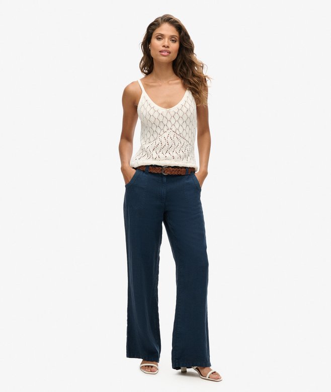 superdry Linen Low Rise Pants