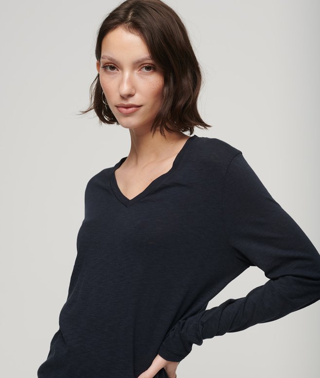 Superdry Long Sleeve Jersey V-Neck Top