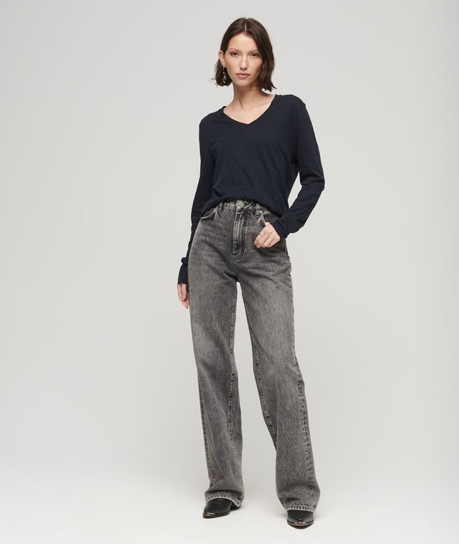 Superdry Long Sleeve Jersey V-Neck Top