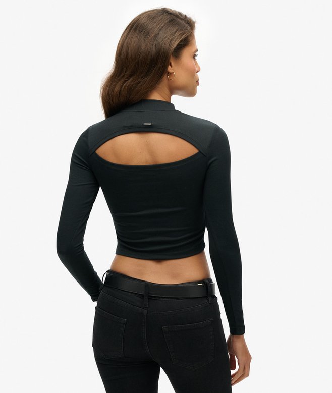 superdry Long Sleeve Open Back Top