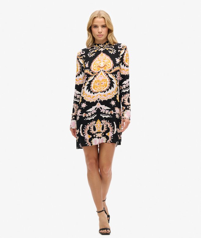 Superdry Long Sleeve Printed Mini Dress