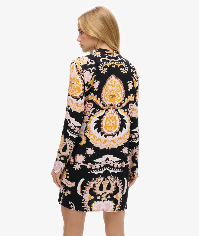Superdry Long Sleeve Printed Mini Dress