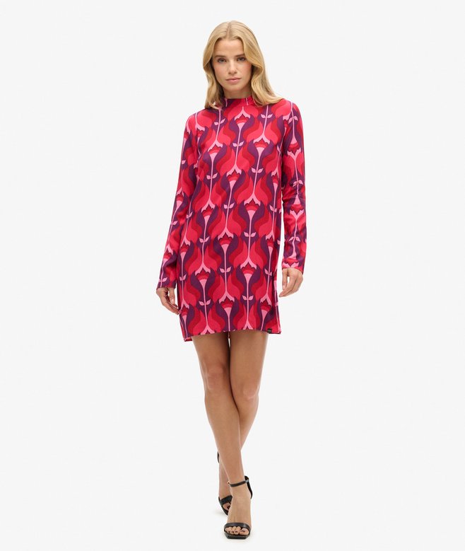 Superdry Long Sleeve Printed Mini Dress