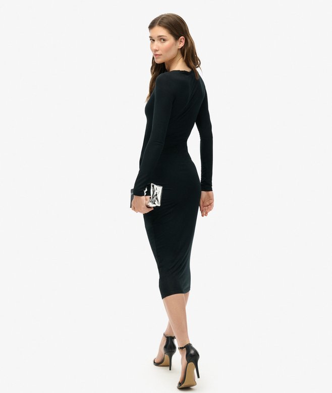 Superdry Long Sleeve Ruched Midi Dress