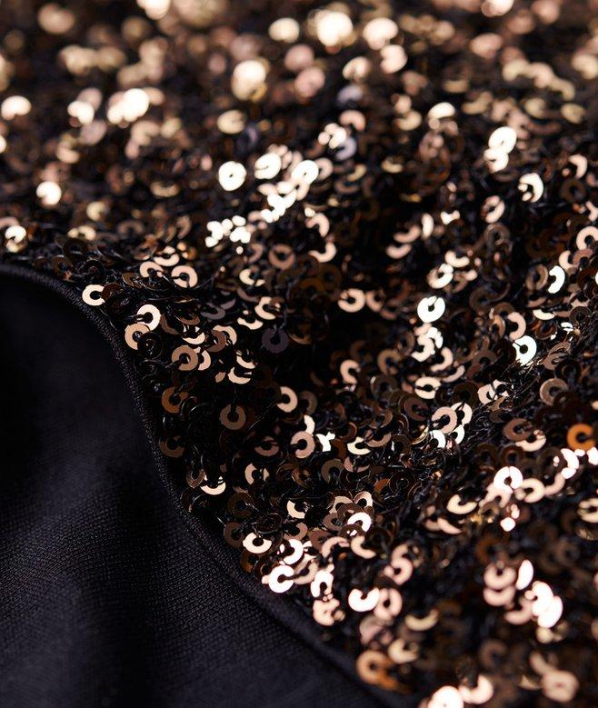 Superdry Long Sleeve Sequin Crop Top