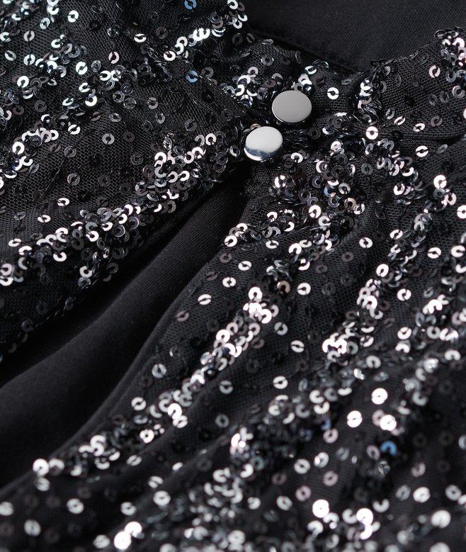 Superdry Long Sleeve Sequin Crop Top