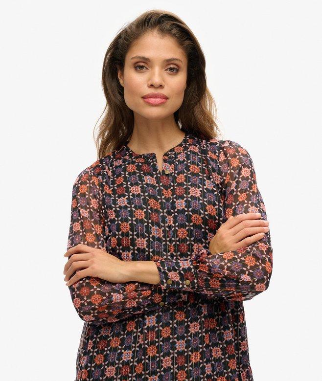 Superdry Long Sleeve Tiered Mini Dress