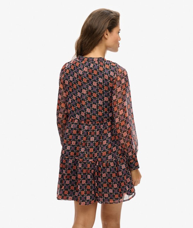Superdry Long Sleeve Tiered Mini Dress